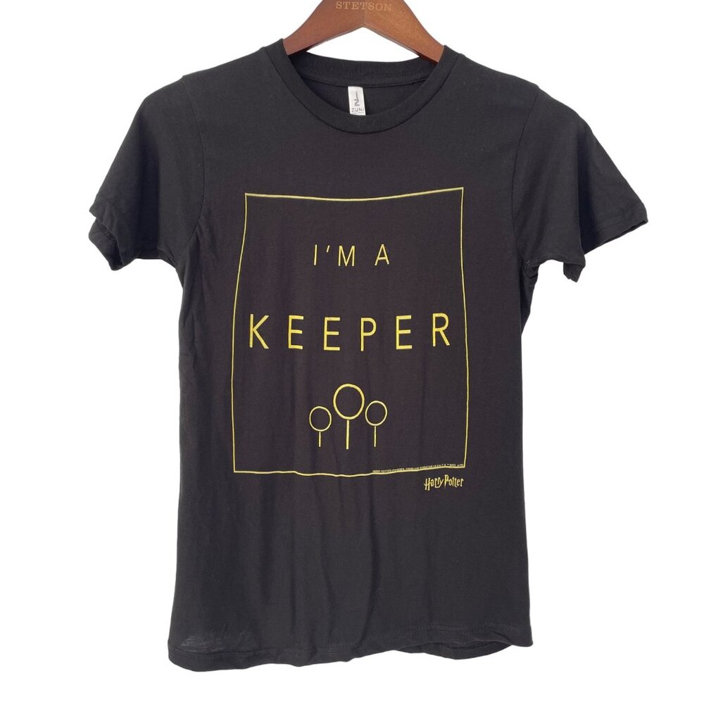 Harry Potter Tshirt Size Small I'm A Keeper Quidditch Zuni Sportswear Black